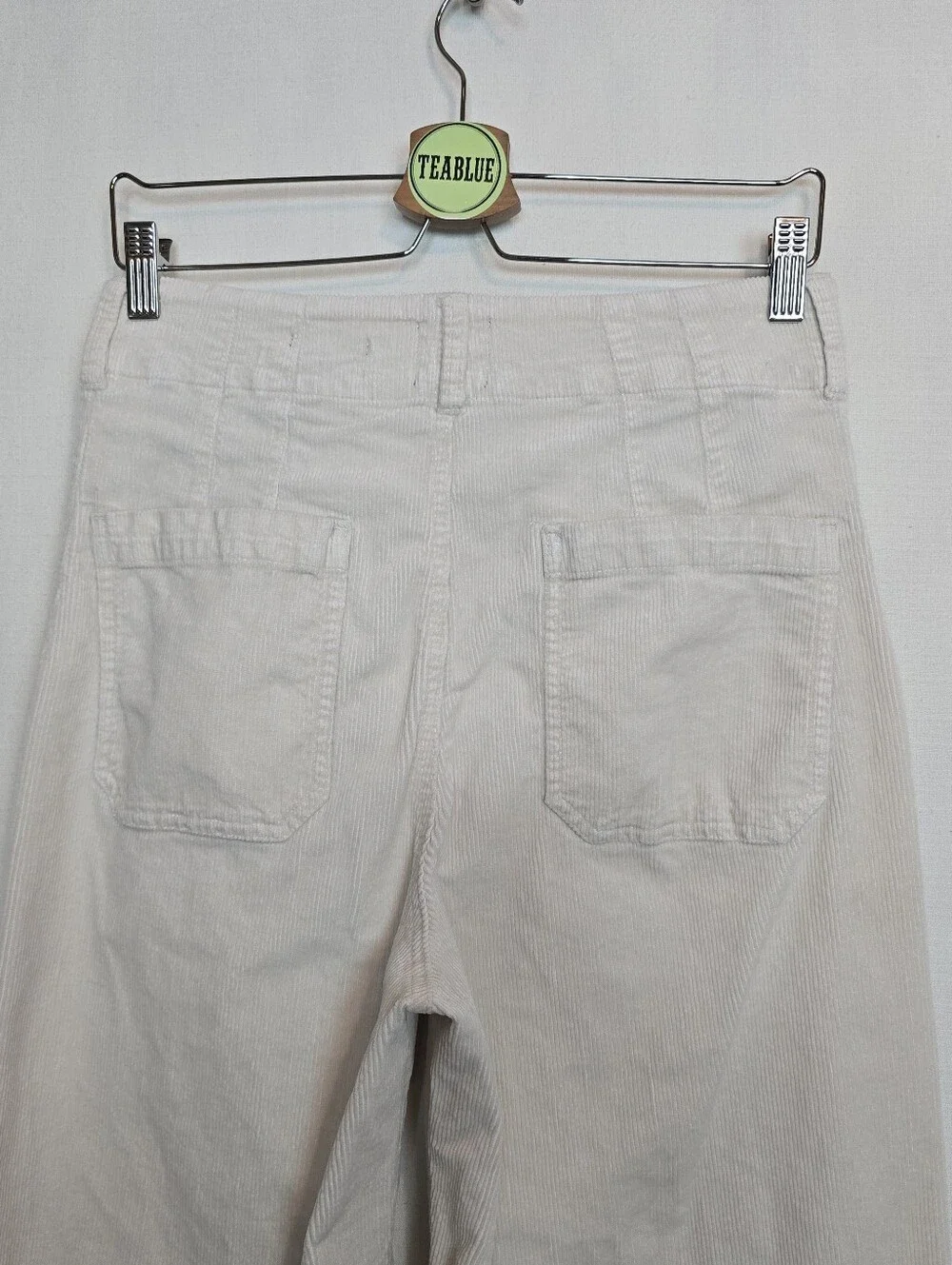Maeve Anthropologie Colette Crop Pants Corduroy Wide Leg Trousers Cream 30 - Picture 8 of 13